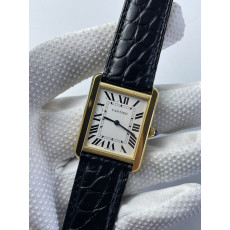 (준비완료/특급배송)NO.2334/ K11공장 까르띠에 탱크솔로 27MM 가죽 옐로우골드